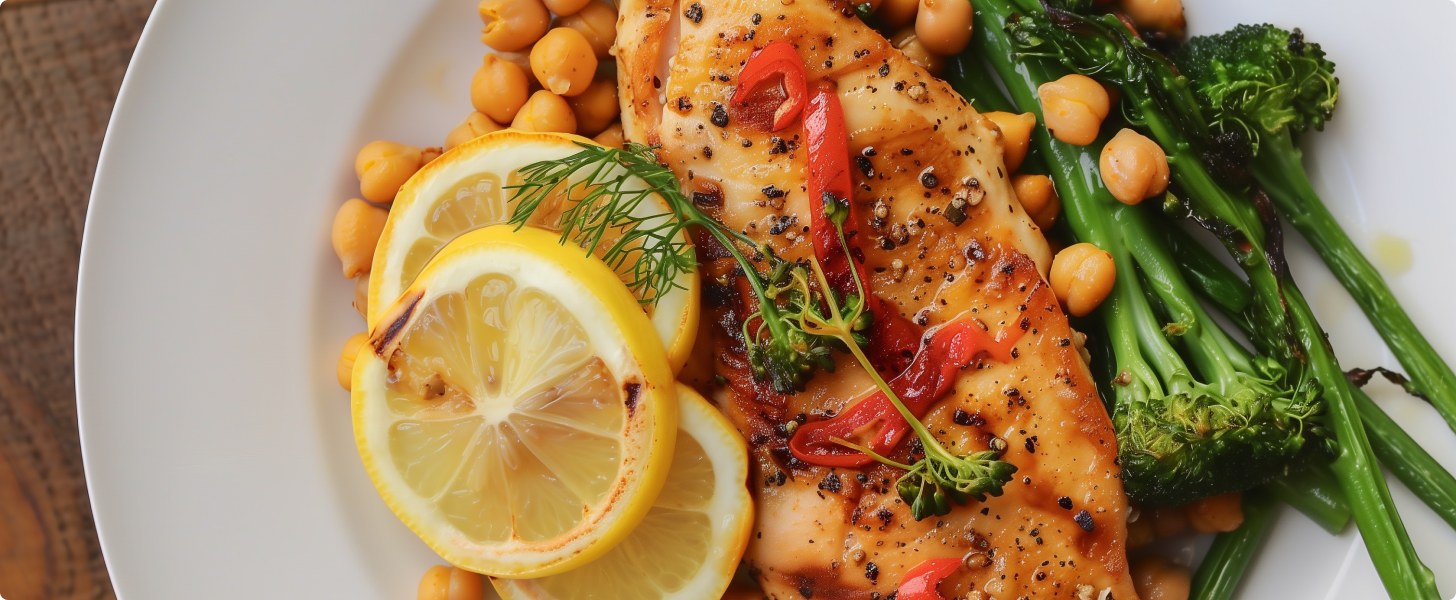 Lemon-pepper-chicken-with-chickpeas-and-broccolini