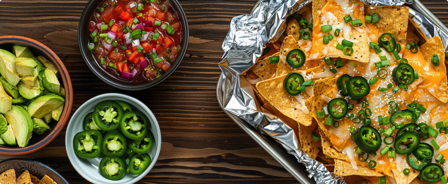 nachos with sides to put on top next to the nachos